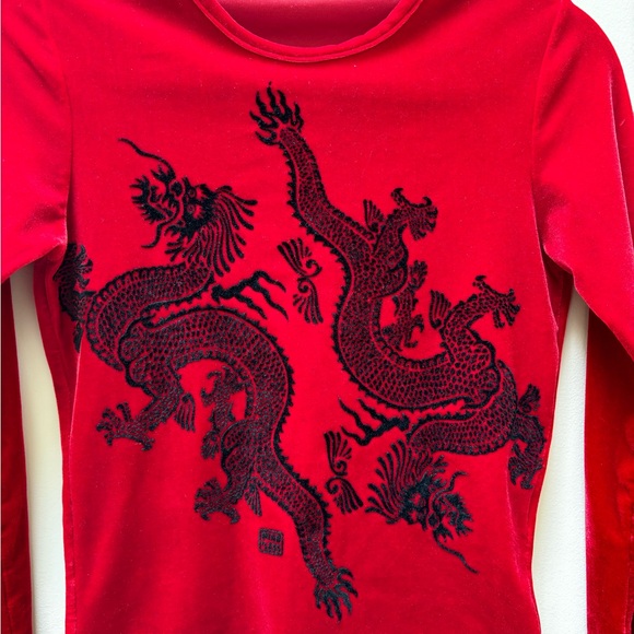 Red velour long sleeve top y2k - Picture 1 of 10